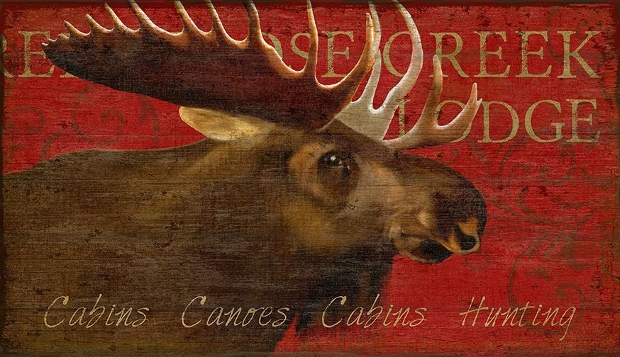 Distressed Moose Wood Wall Décor By Homeroots | Wall Decor | Modishstore