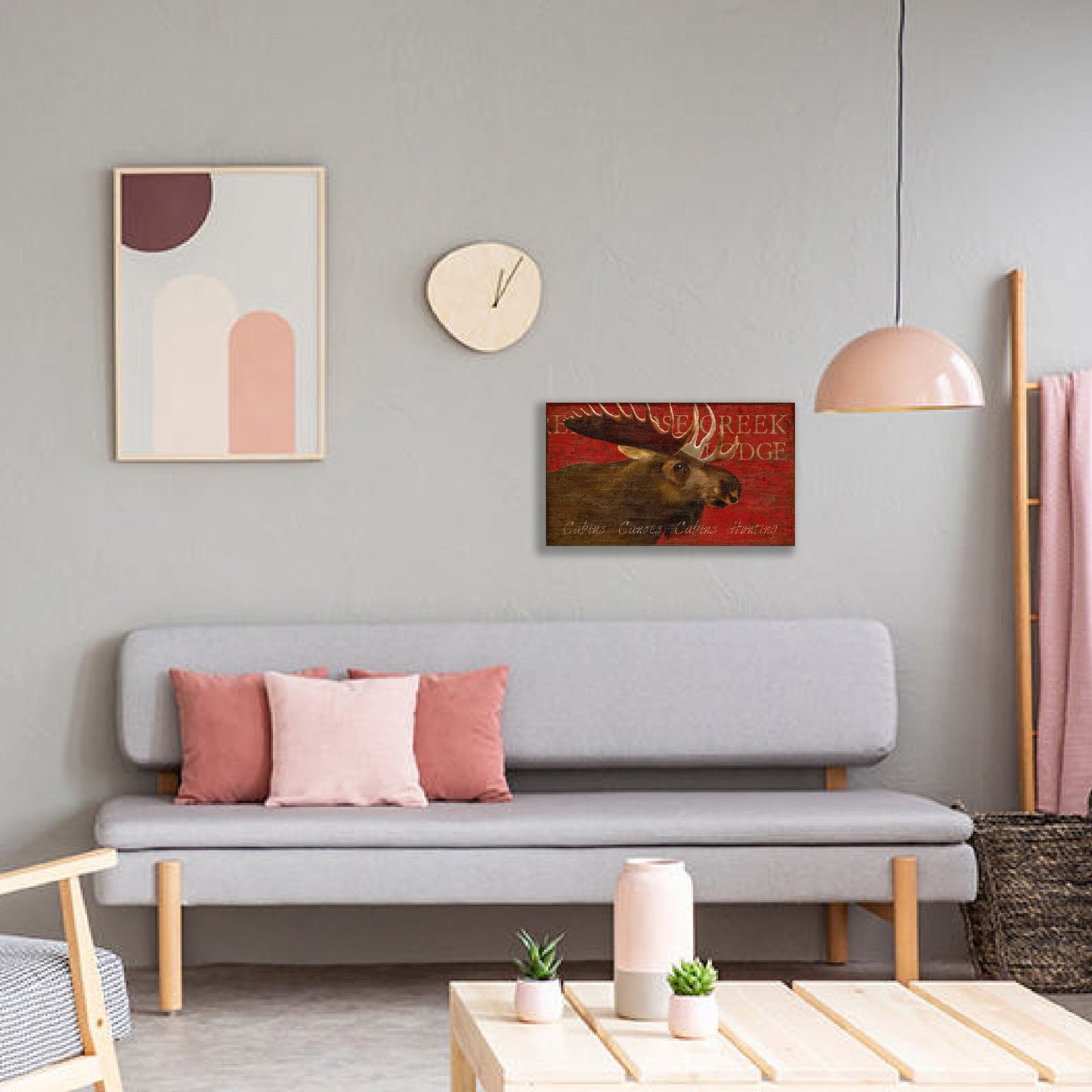 Distressed Moose Wood Wall Décor By Homeroots | Wall Decor | Modishstore - 2