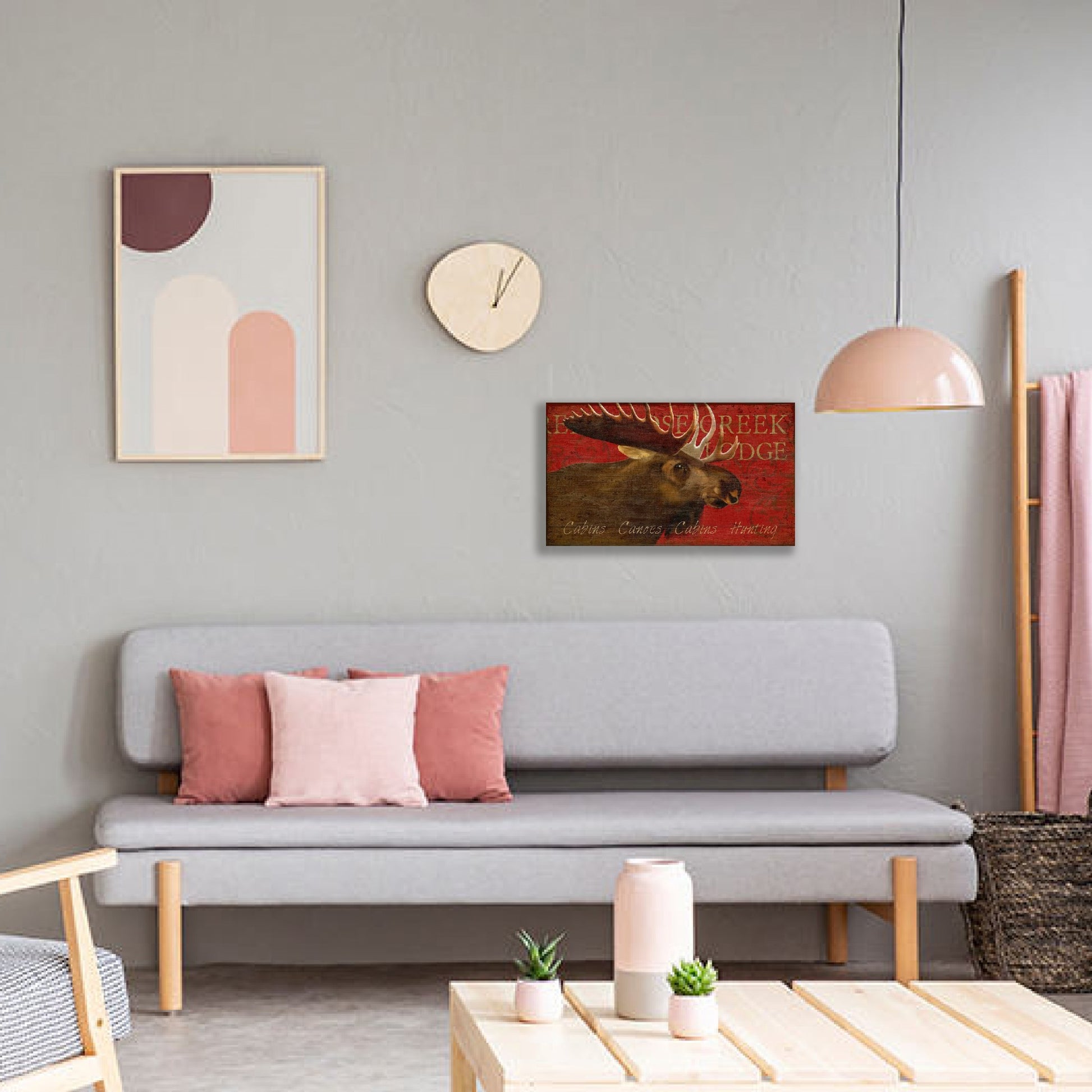 Distressed Moose Wood Wall Décor By Homeroots | Wall Decor | Modishstore - 2