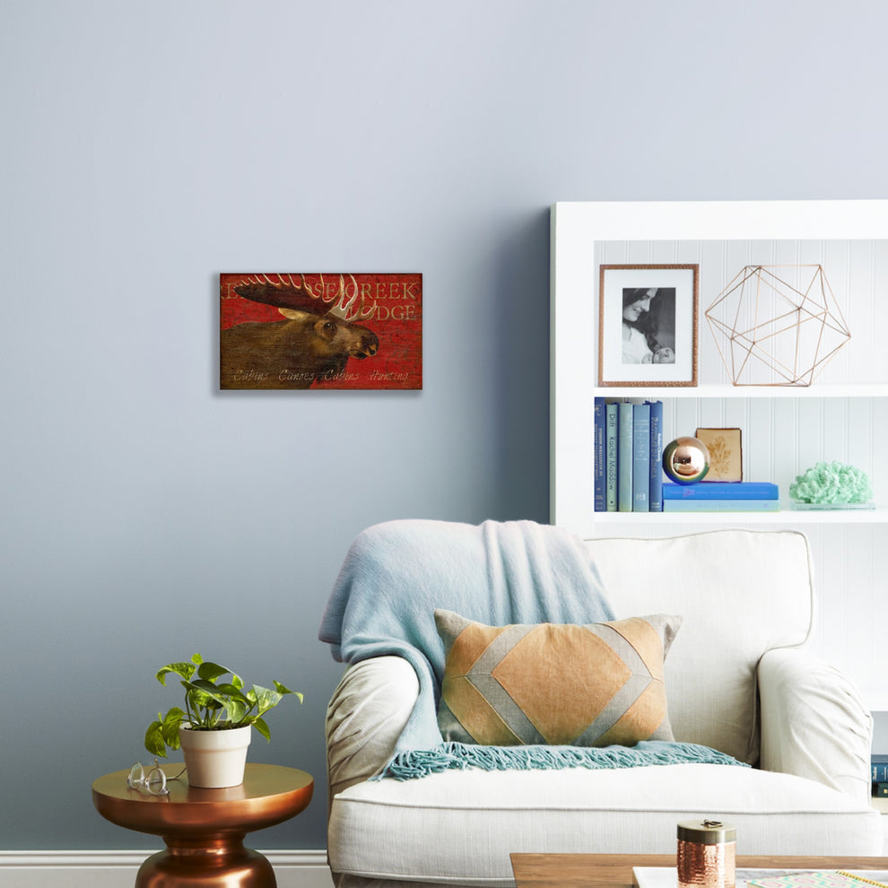 Distressed Moose Wood Wall Décor By Homeroots | Wall Decor | Modishstore - 3