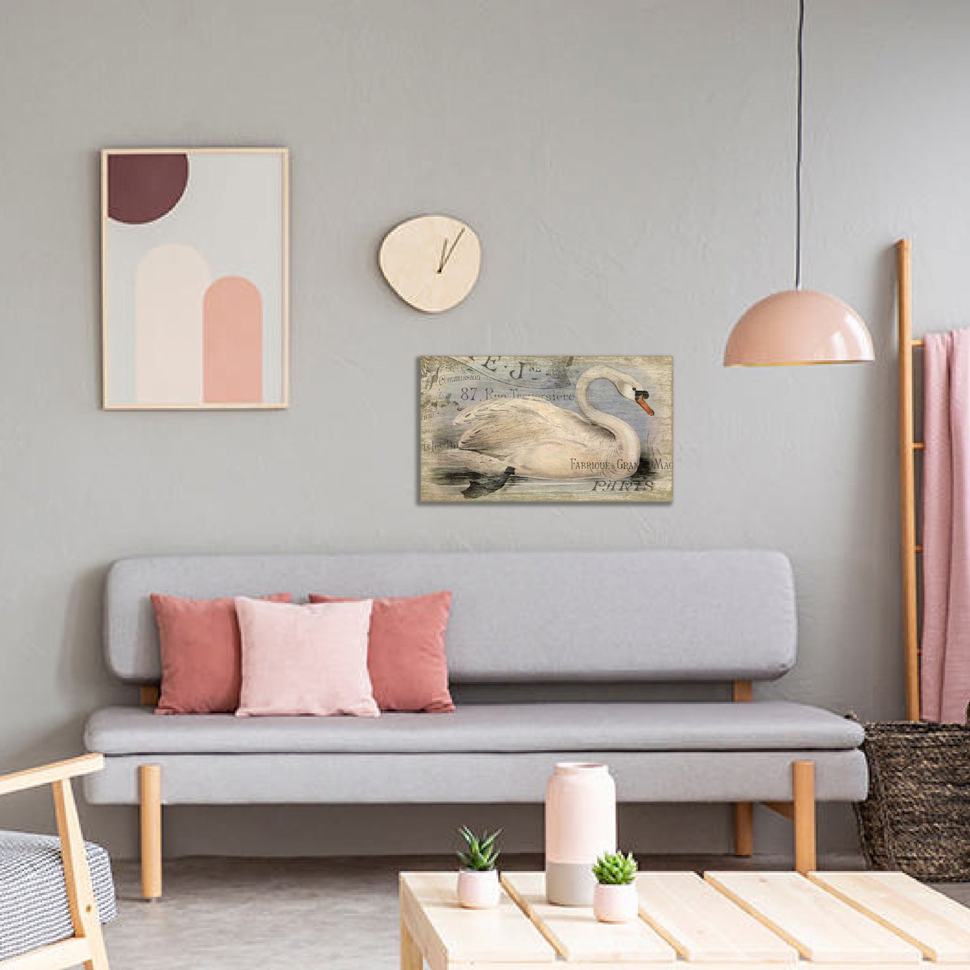 Vintage Look French Swan Large Wall Art By Homeroots | Wall Decor | Modishstore - 2