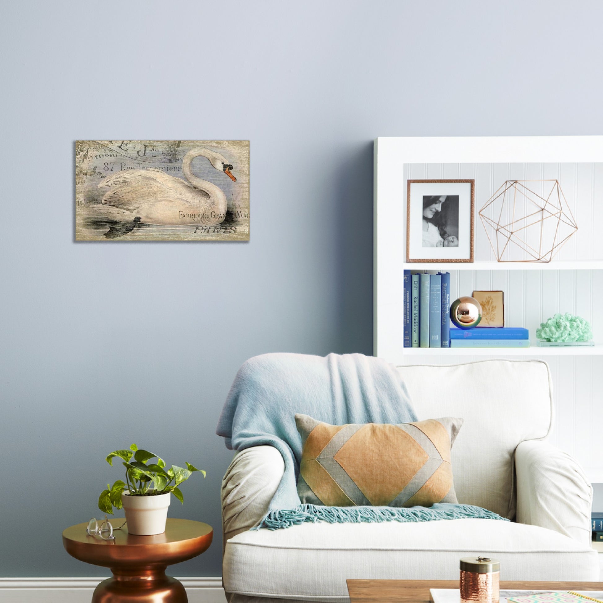 Vintage Look French Swan Large Wall Art By Homeroots | Wall Decor | Modishstore - 3