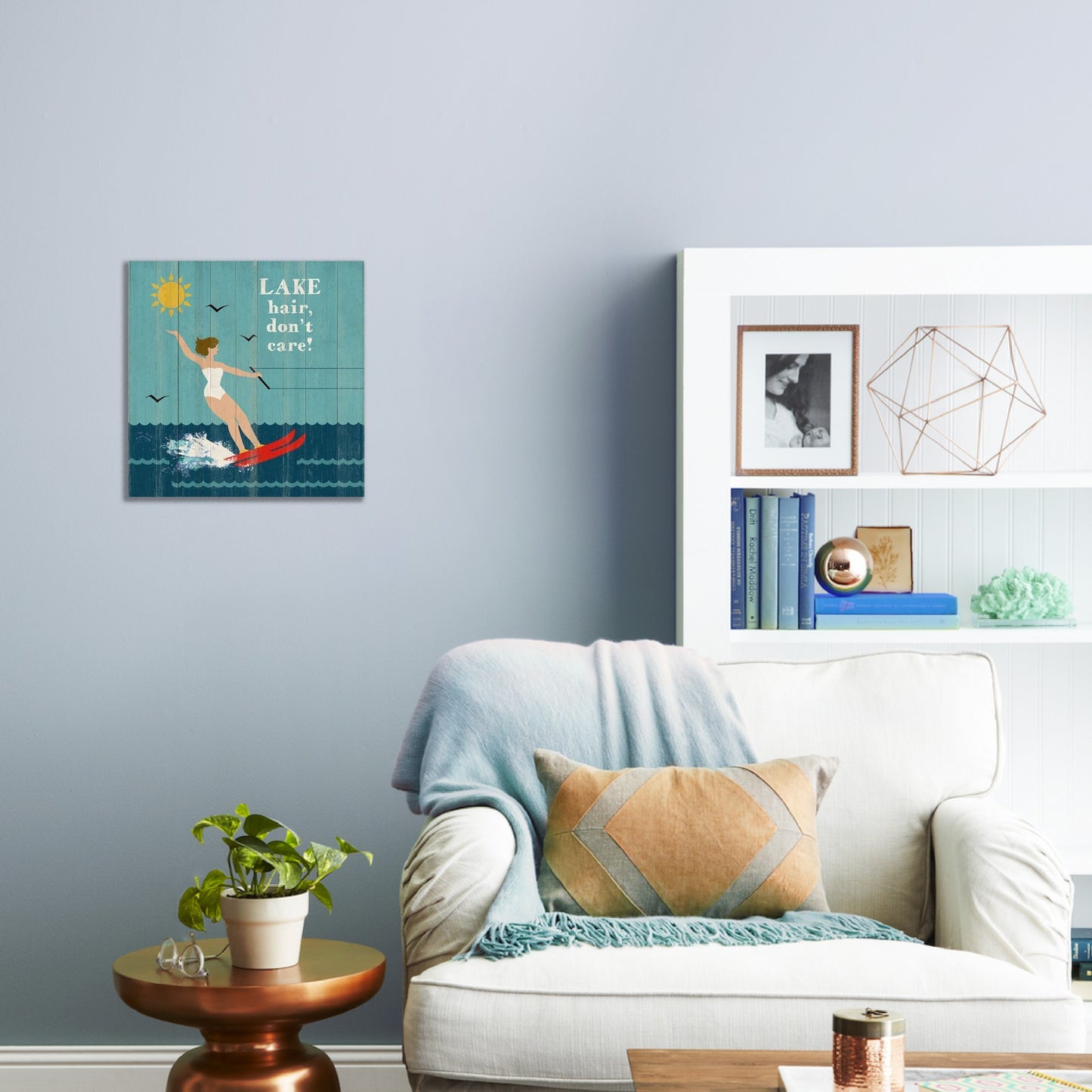 Lake Hair Don't Care Watersking Wall Décor By Homeroots | Wall Decor | Modishstore