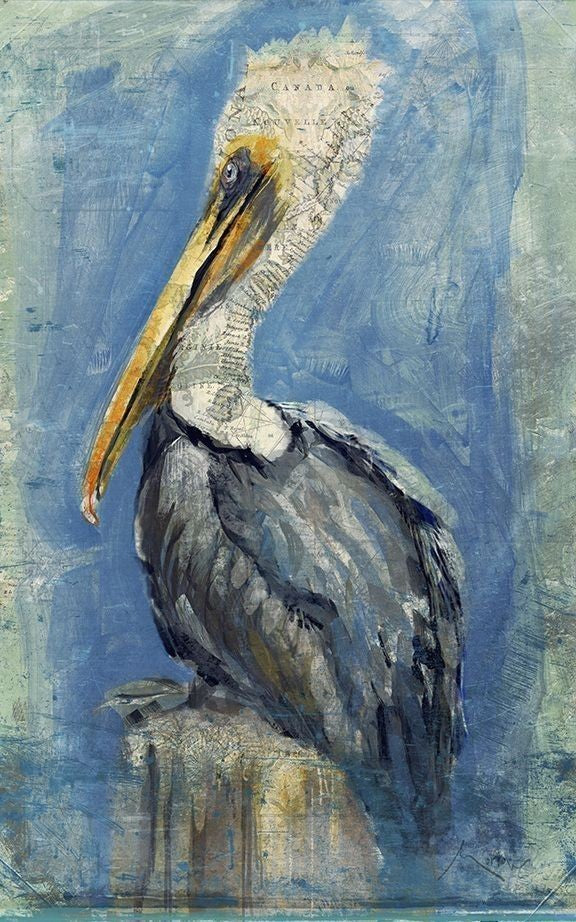 Blue Watercolor Pelican Wall Art By Homeroots | Wall Painting | Modishstore