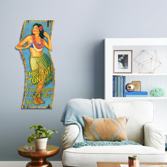 Vintage Hula Girl Tiki Bar Advertisment Wall Décor By Homeroots | Wall Decor | Modishstore