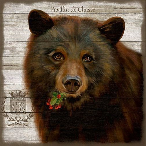 Vintage French Chocolate Brown Bear Wall Art By Homeroots | Wall Decor | Modishstore