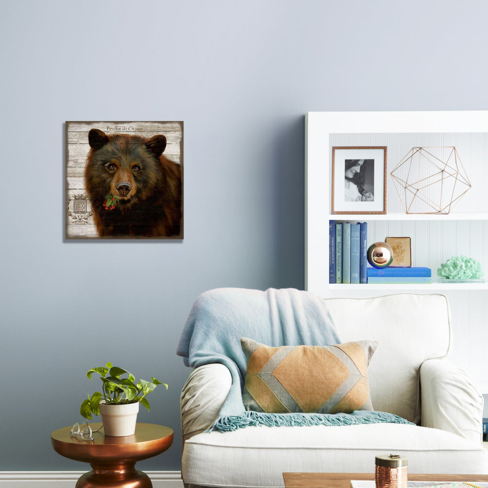 Vintage French Chocolate Brown Bear Wall Art By Homeroots | Wall Decor | Modishstore - 2
