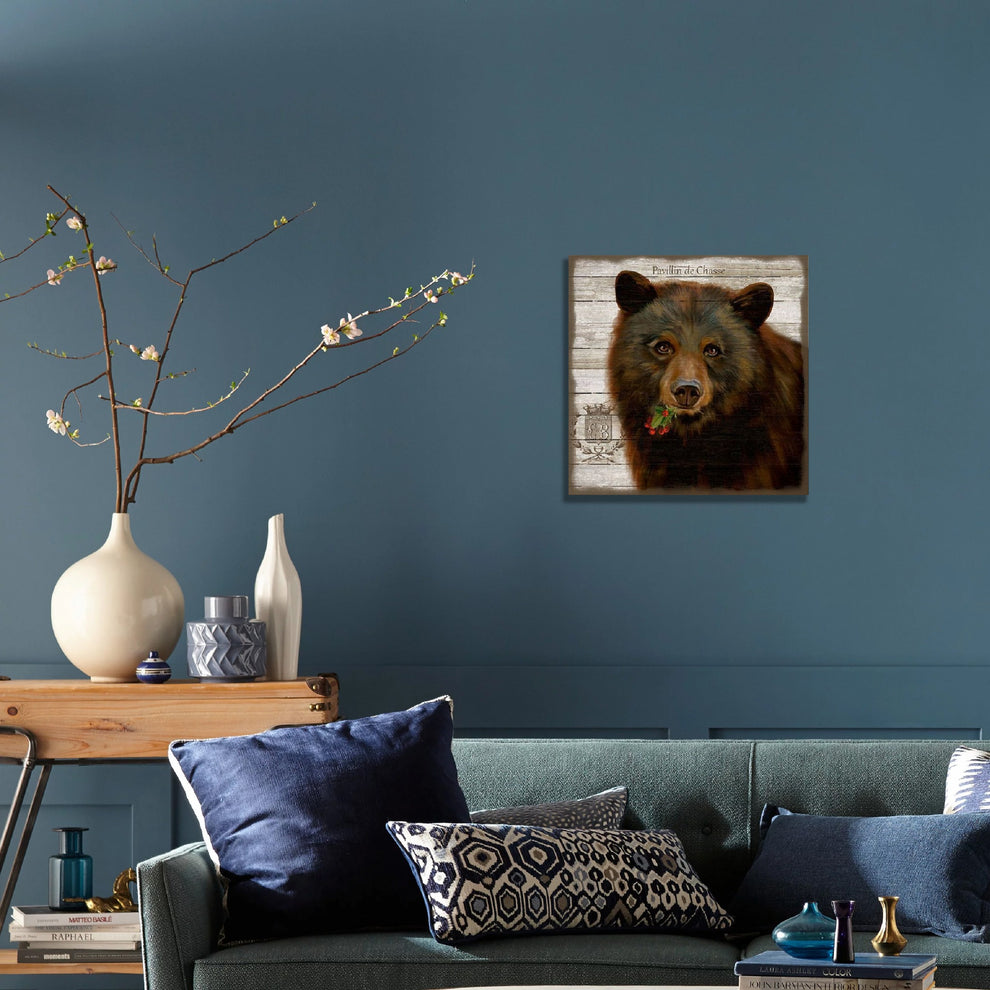Vintage French Chocolate Brown Bear Wall Art By Homeroots | Wall Decor | Modishstore - 3