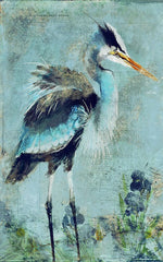 Blue Watercolor Heron Wall Art By Homeroots