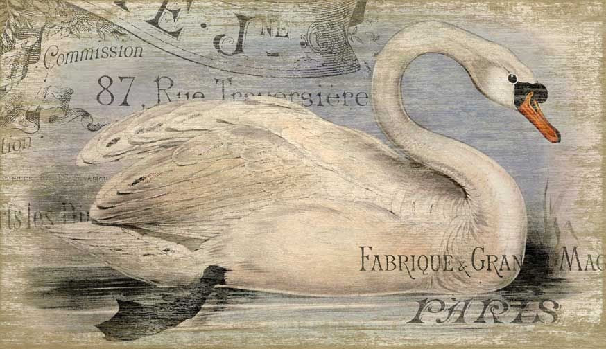 Vintage Look French Swan XL Wall Art By Homeroots | Wall Decor | Modishstore