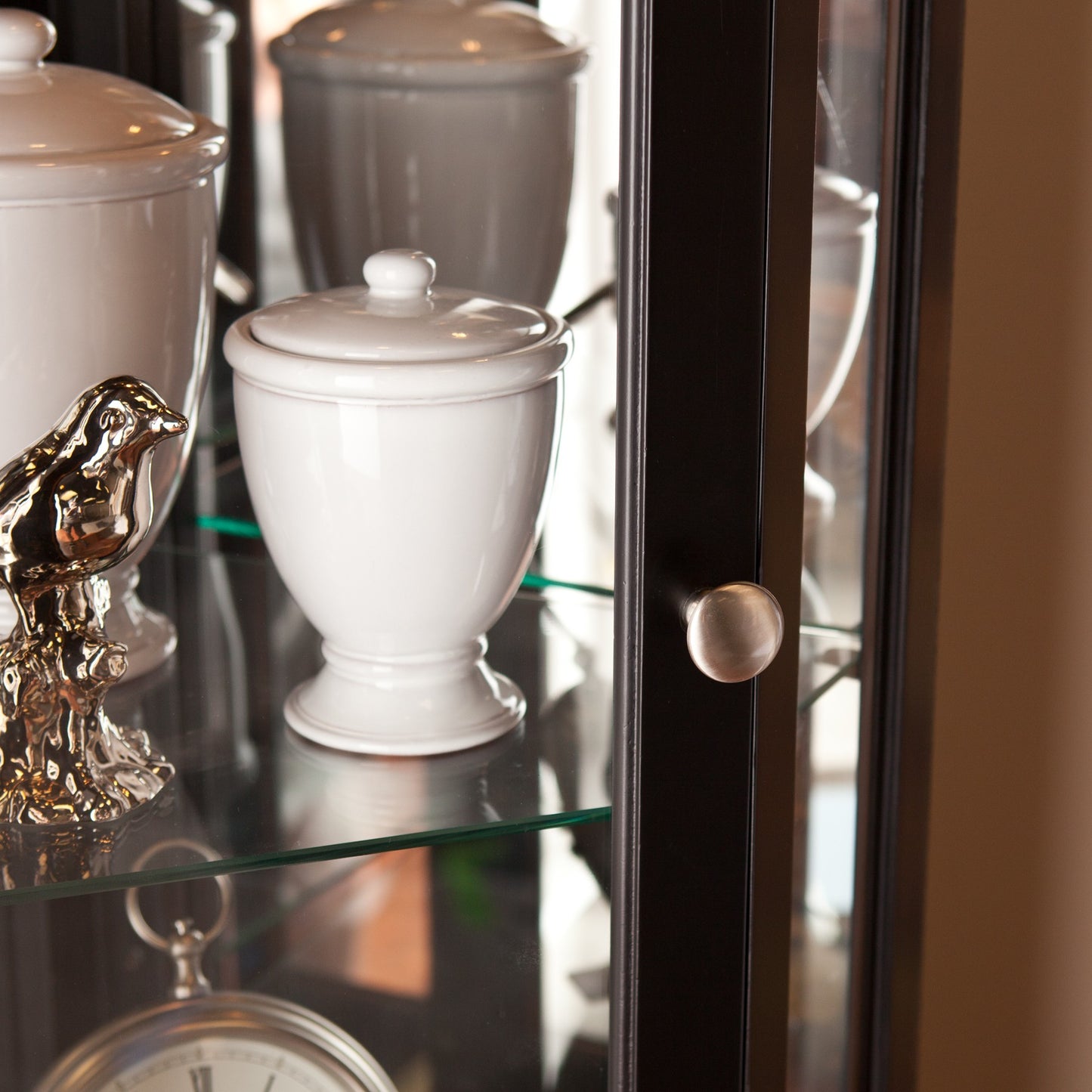 Elegant Black Lighted Curio Cabinet By Homeroots | Cabinets | Modishstore - 2