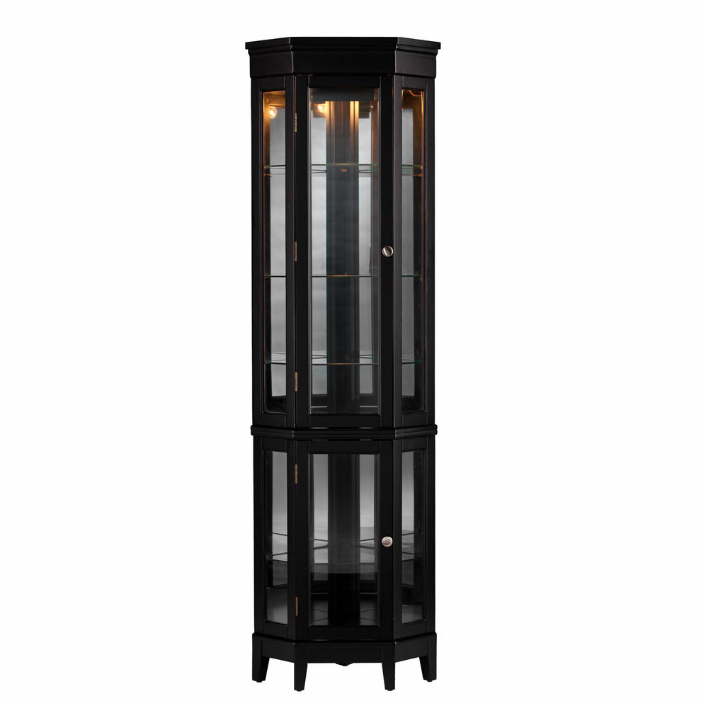Elegant Black Lighted Curio Cabinet By Homeroots | Cabinets | Modishstore - 3