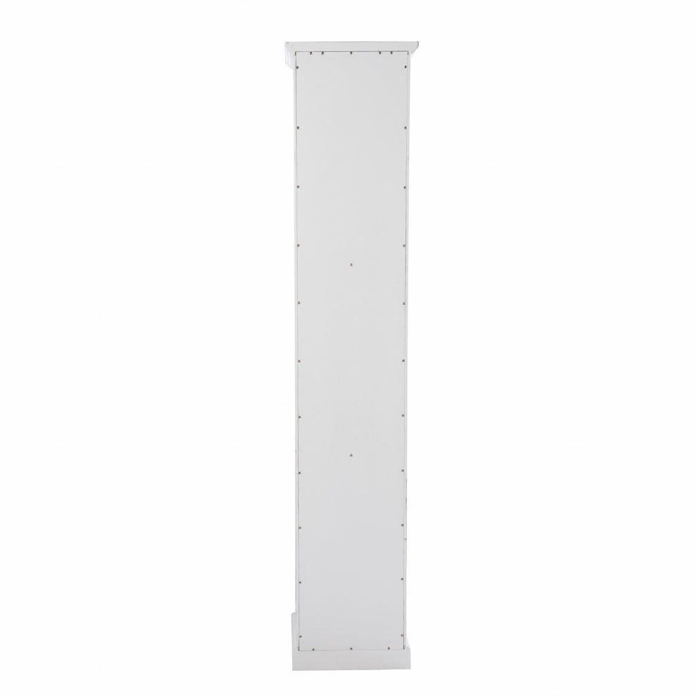 White Cornice Molding Curio With Glass Door By Homeroots | Cabinets | Modishstore - 7