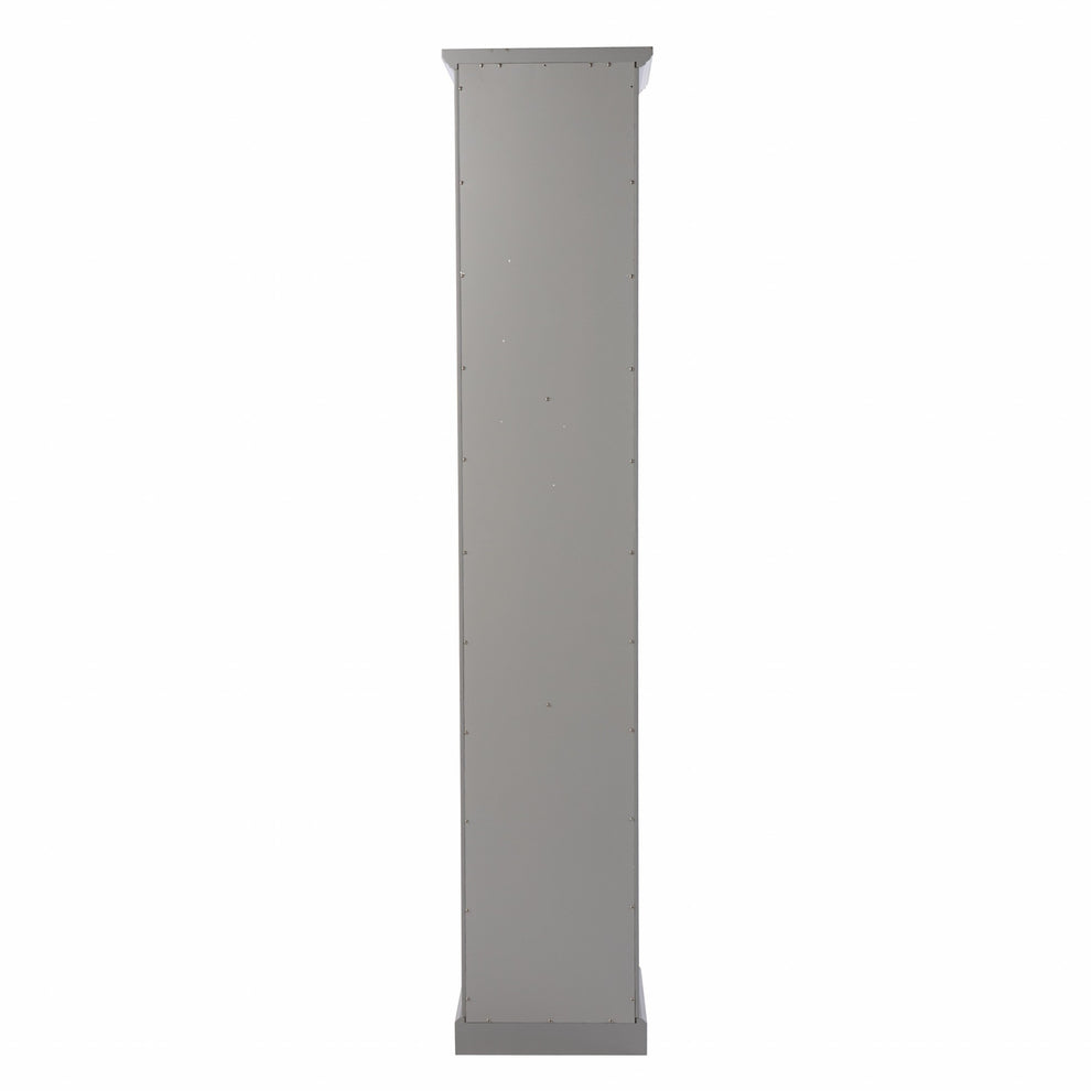 White Cornice Molding Curio With Glass Door By Homeroots | Cabinets | Modishstore - 16