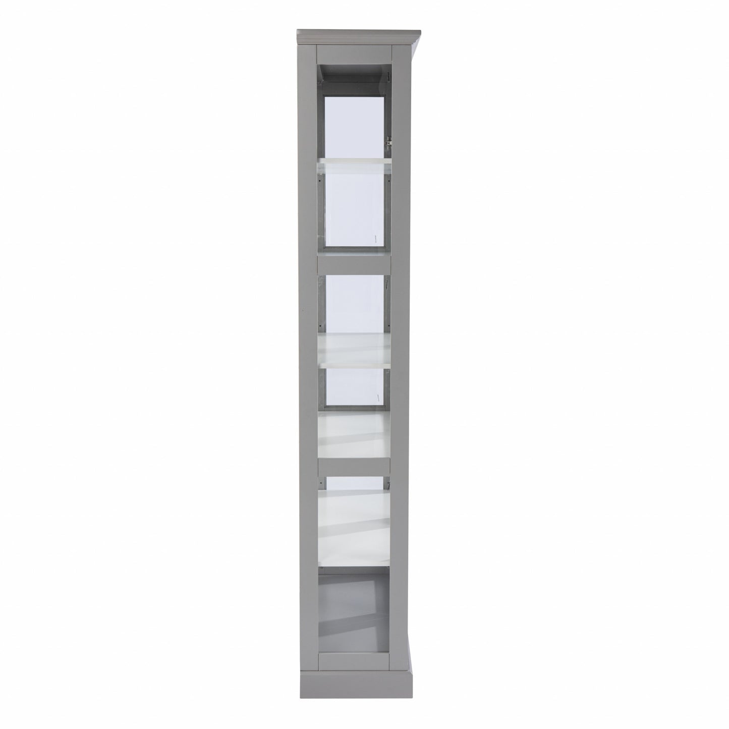 Gray Cornice Molding Double Door Curio Cabinet By Homeroots | Cabinets | Modishstore - 6