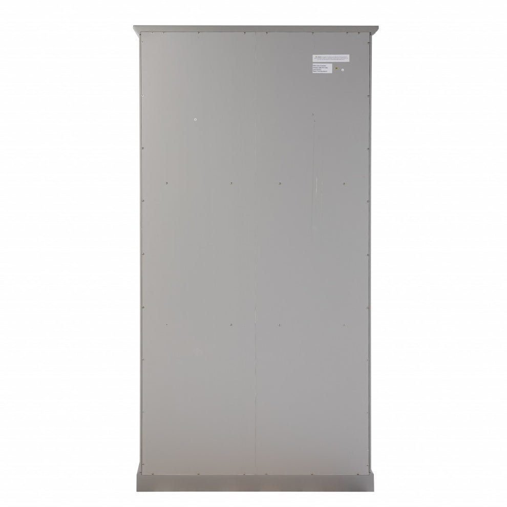 Gray Cornice Molding Double Door Curio Cabinet By Homeroots | Cabinets | Modishstore - 7