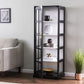 Dynasty Contemporary Black And White Tall Curio Cabinet By Homeroots | Cabinets | Modishstore - 3
