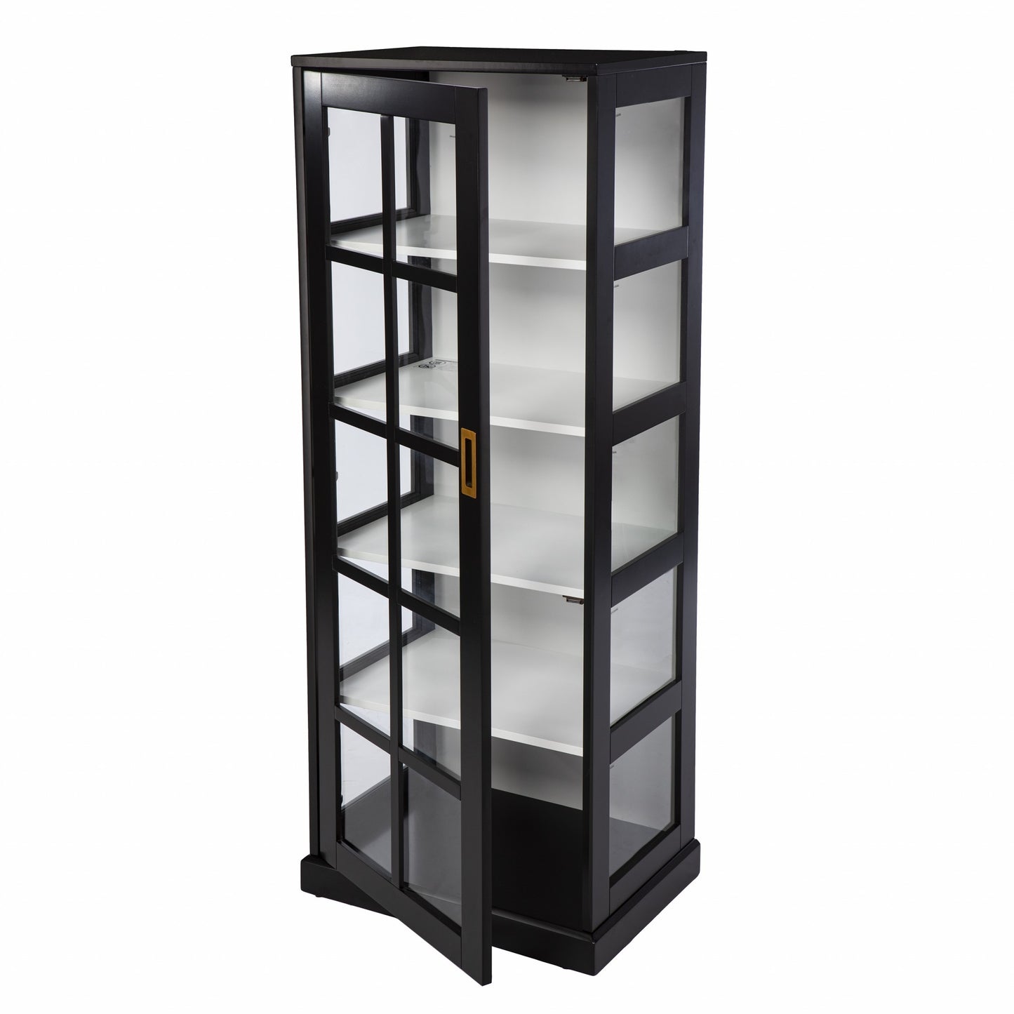Dynasty Contemporary Black And White Tall Curio Cabinet By Homeroots | Cabinets | Modishstore - 9