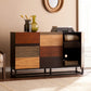 Patch Mid Century Mod Color Block Three Door Accent Cabinet By Homeroots | Cabinets | Modishstore - 3
