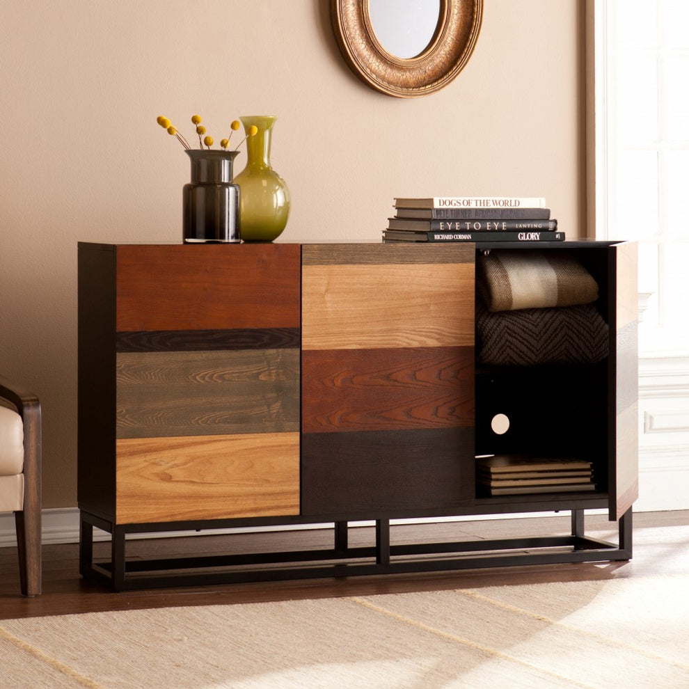 Patch Mid Century Mod Color Block Three Door Accent Cabinet By Homeroots | Cabinets | Modishstore - 3