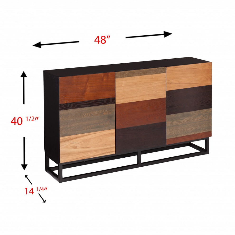 Patch Mid Century Mod Color Block Three Door Accent Cabinet By Homeroots | Cabinets | Modishstore - 6
