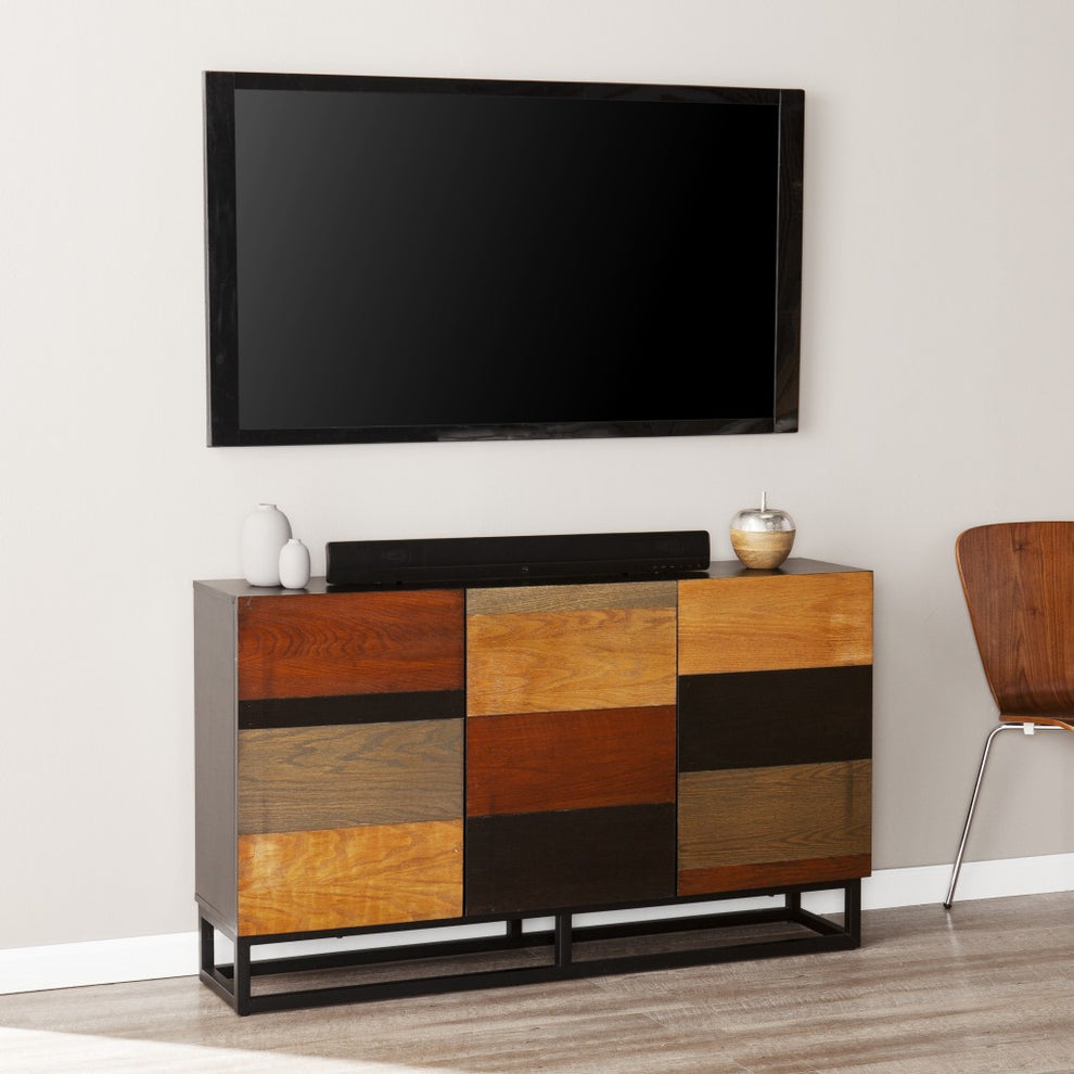 Patch Mid Century Mod Color Block Three Door Accent Cabinet By Homeroots | Cabinets | Modishstore - 7