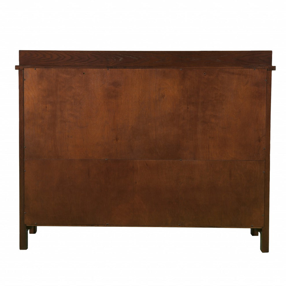 Earthy Mission Style Wood Slate And Glass Low Curio By Homeroots | Cabinets | Modishstore - 7