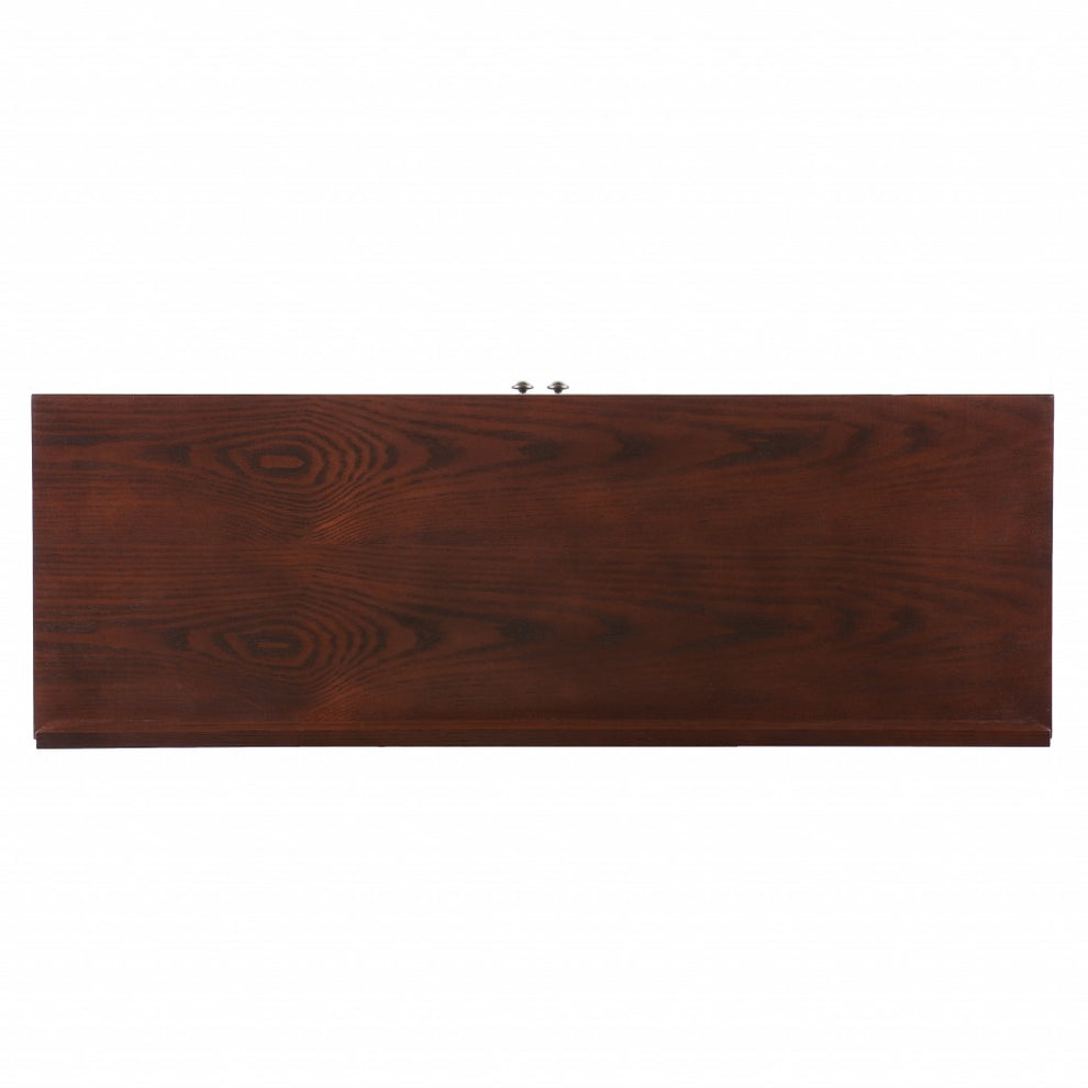 Earthy Mission Style Wood Slate And Glass Low Curio By Homeroots | Cabinets | Modishstore - 9