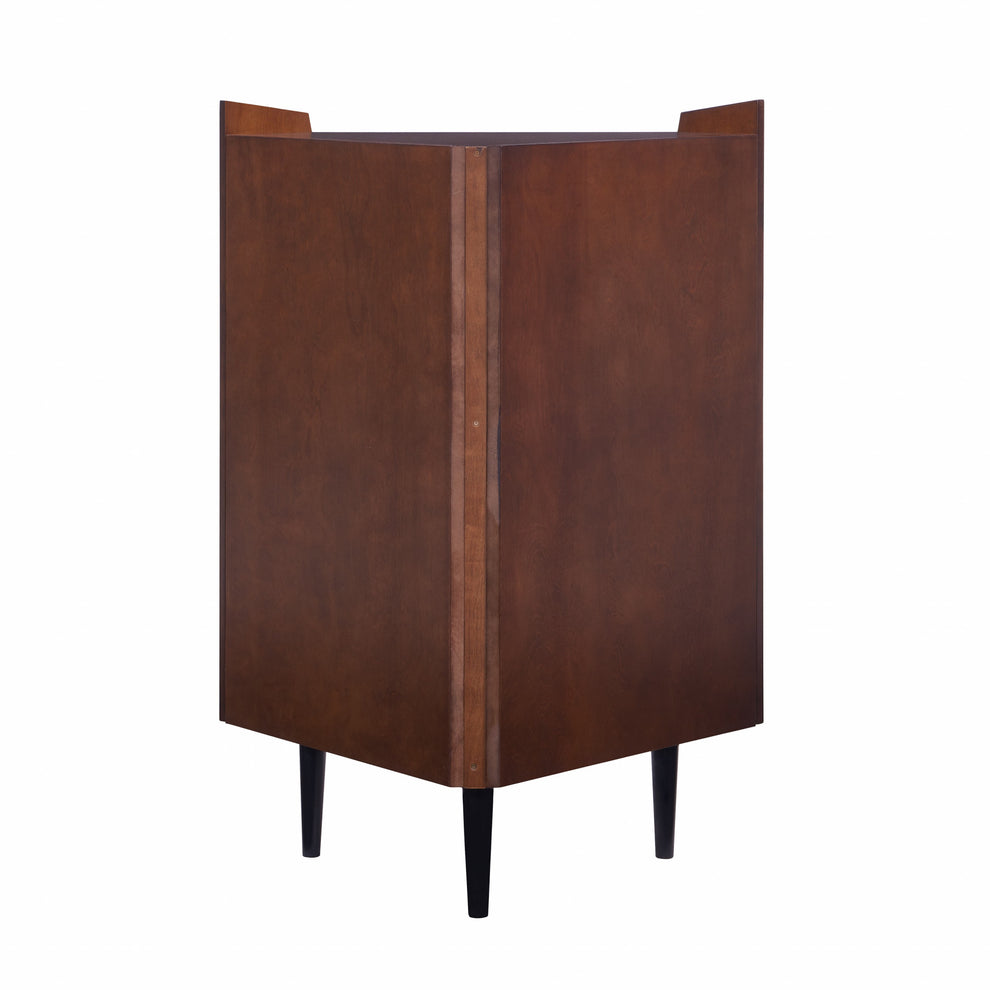 Cosmo Brown And Black Corner Bar Cabinet By Homeroots | Cabinets | Modishstore - 6
