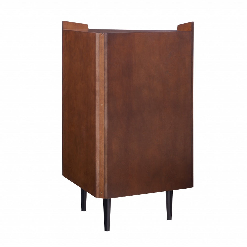 Cosmo Brown And Black Corner Bar Cabinet By Homeroots | Cabinets | Modishstore - 7