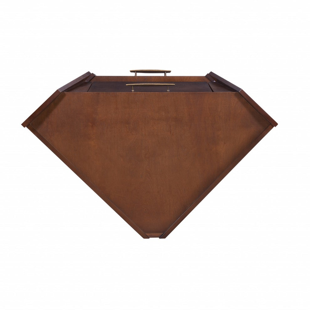 Cosmo Brown And Black Corner Bar Cabinet By Homeroots | Cabinets | Modishstore - 8