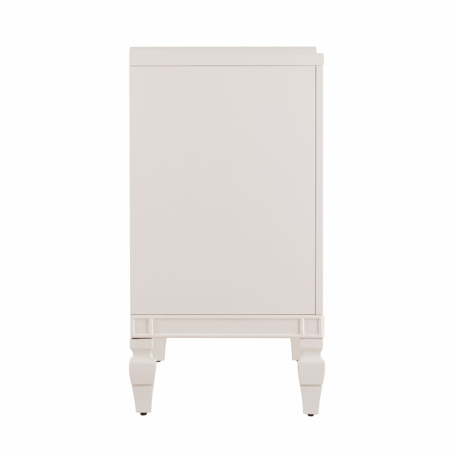 Antiqued White Geometric Lines Low Accent Cabinet Buffet By Homeroots | Sideboards | Modishstore - 6