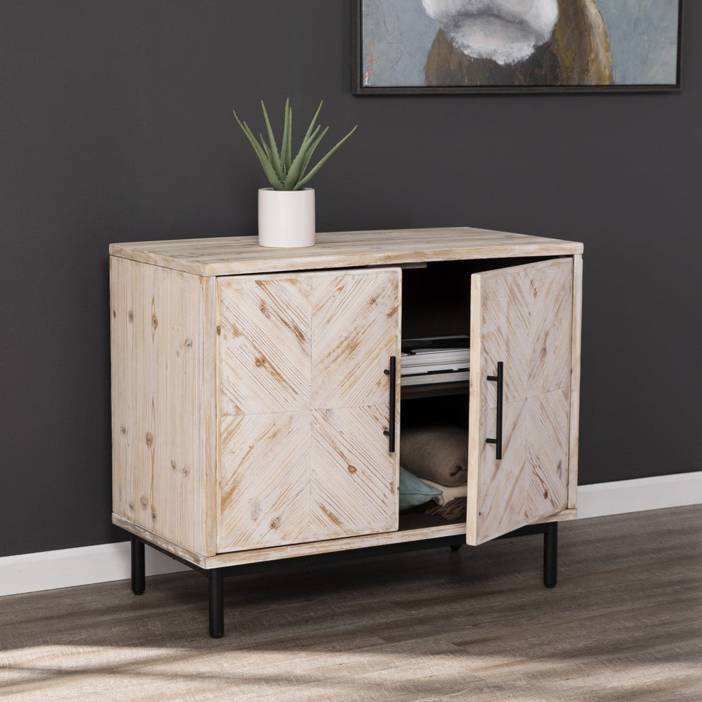 Modern Farmhouse Rustic Natural Accent Storage Cabinet By Homeroots | Cabinets | Modishstore - 3