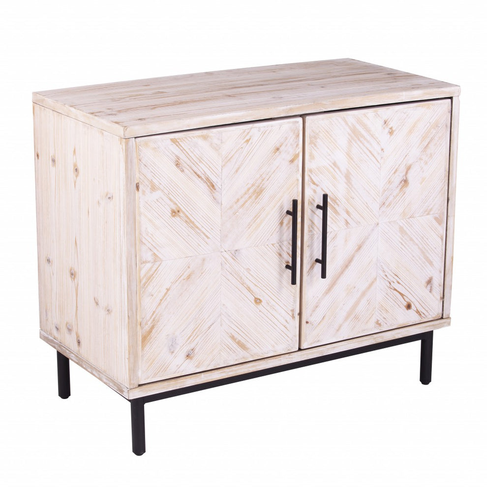 Modern Farmhouse Rustic Natural Accent Storage Cabinet By Homeroots | Cabinets | Modishstore - 5