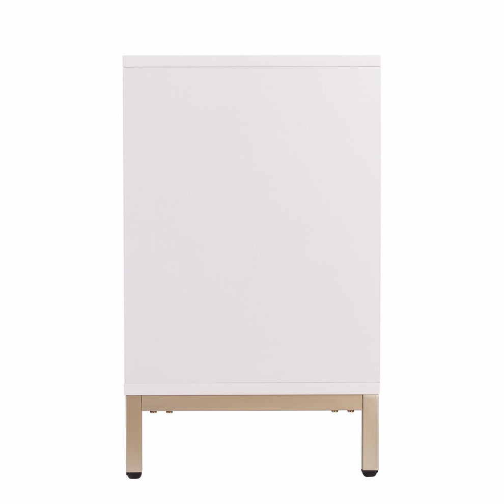 White And Gold Moroccan Dynasty Three Door Accent Cabinet By Homeroots | Cabinets | Modishstore - 6