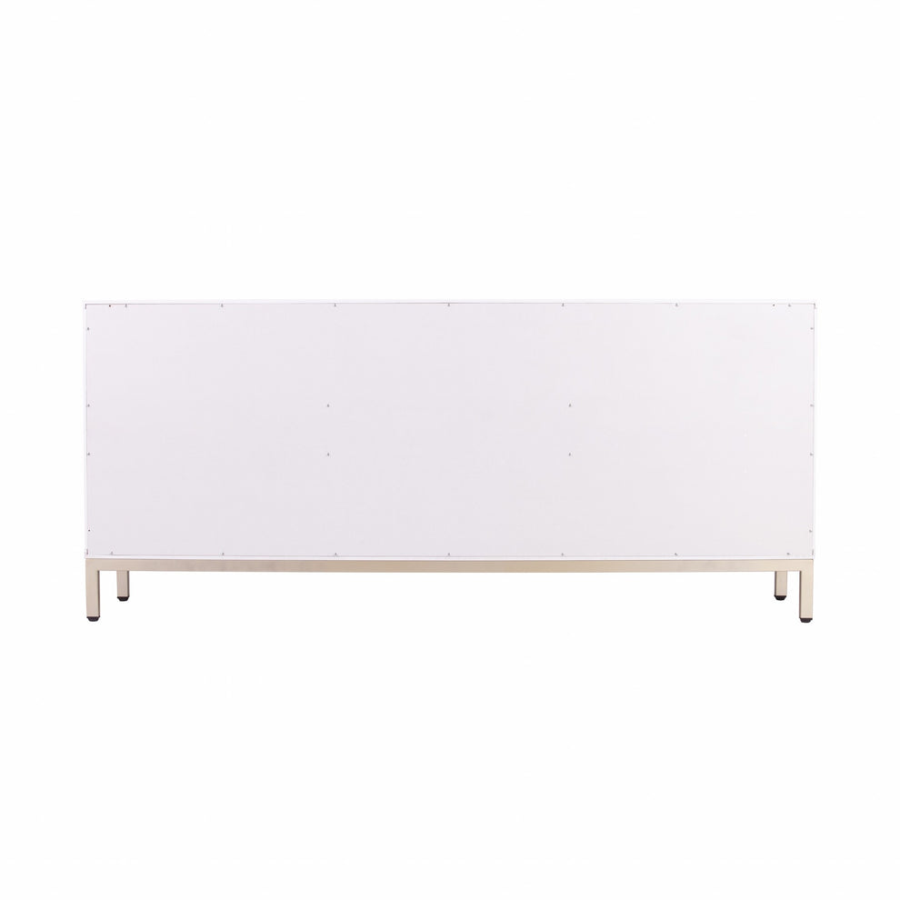 White And Gold Moroccan Dynasty Three Door Accent Cabinet By Homeroots | Cabinets | Modishstore - 7
