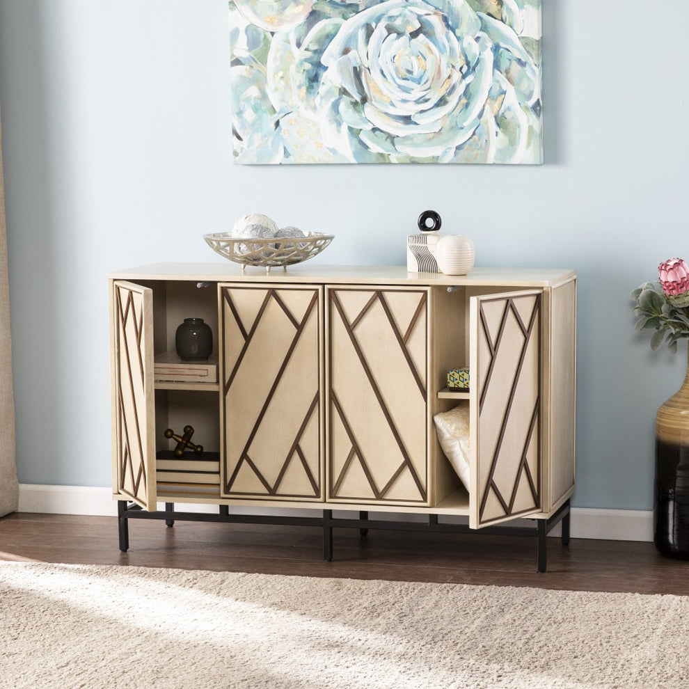 Champagne Deco Buffet Storage Cabinet By Homeroots | Sideboards | Modishstore - 3