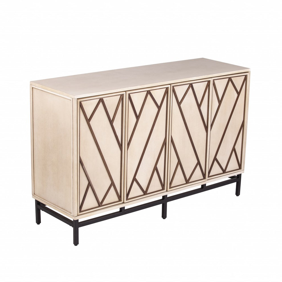 Champagne Deco Buffet Storage Cabinet By Homeroots | Sideboards | Modishstore - 5