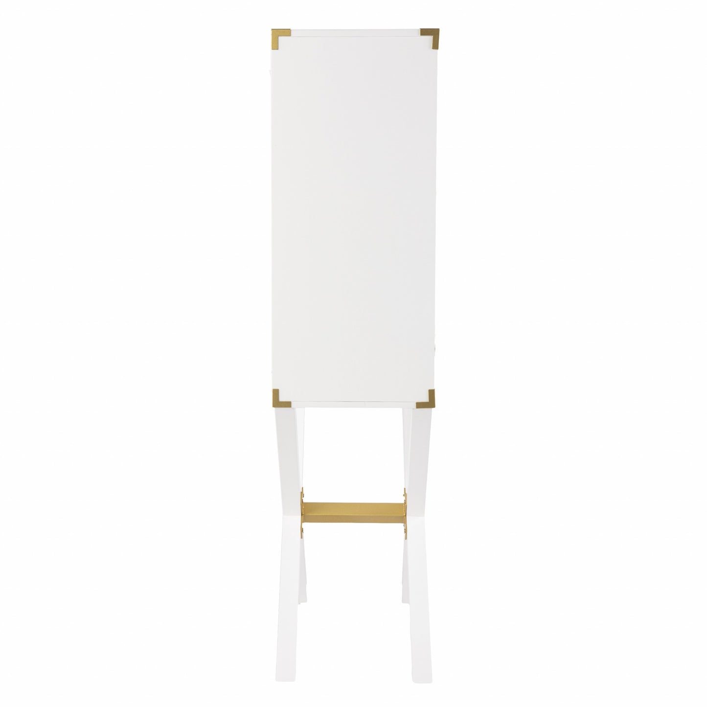Campaign White And Gold Tall Bar Cabinet By Homeroots | Cabinets | Modishstore - 6