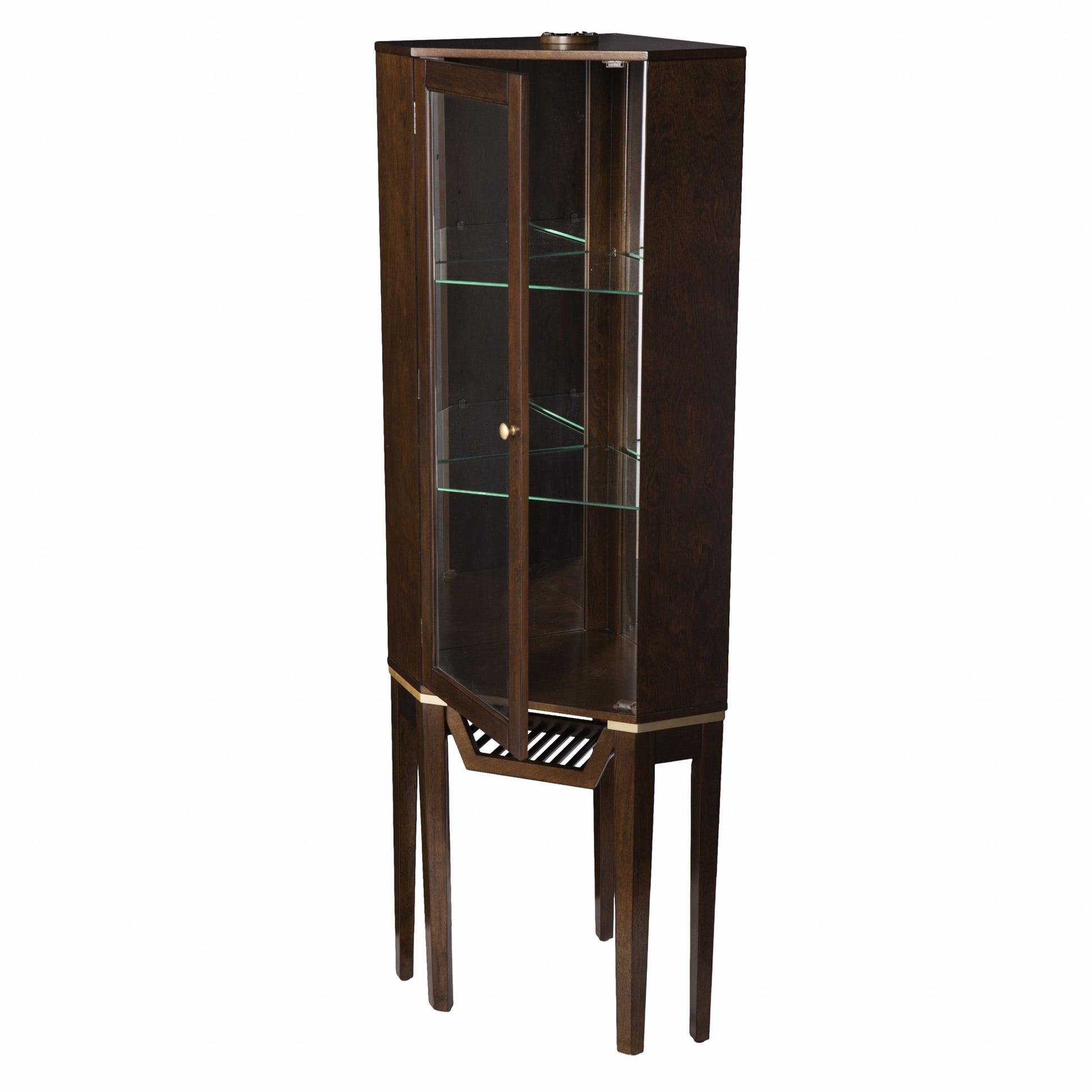 Fancy Tall Lighted Corner Curio Cabinet By Homeroots | Cabinets | Modishstore - 5