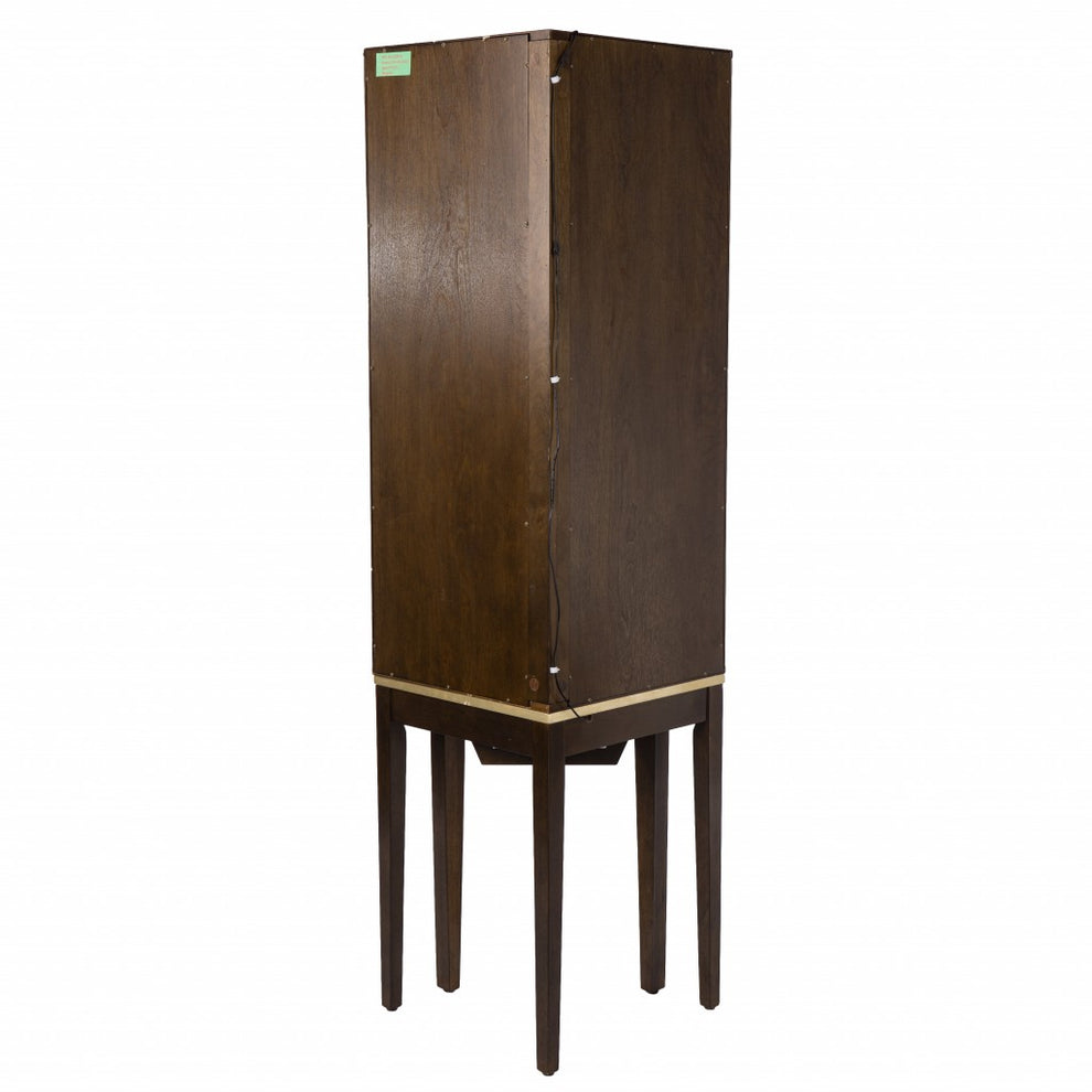 Fancy Tall Lighted Corner Curio Cabinet By Homeroots | Cabinets | Modishstore - 7