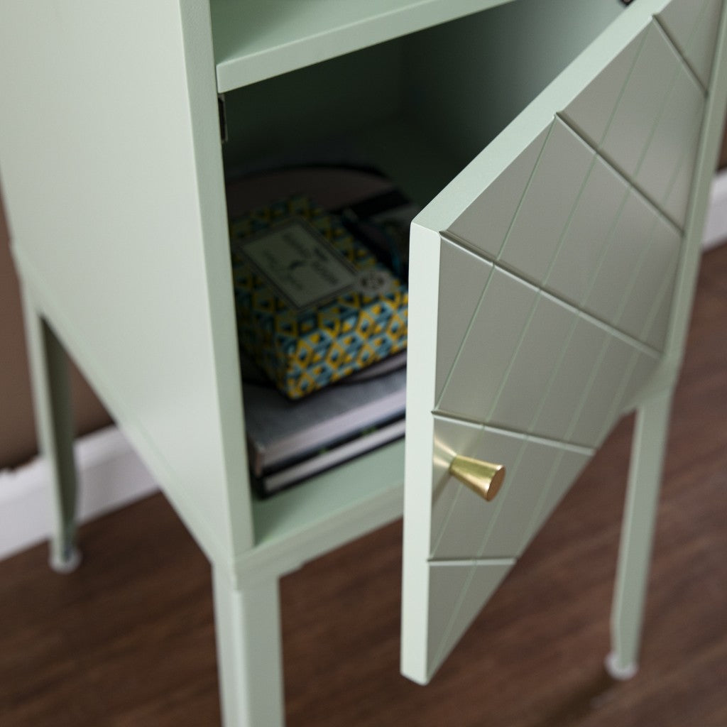 Pale Green Crosshatch Accent Storage Cabinet By Homeroots | Cabinets | Modishstore - 2