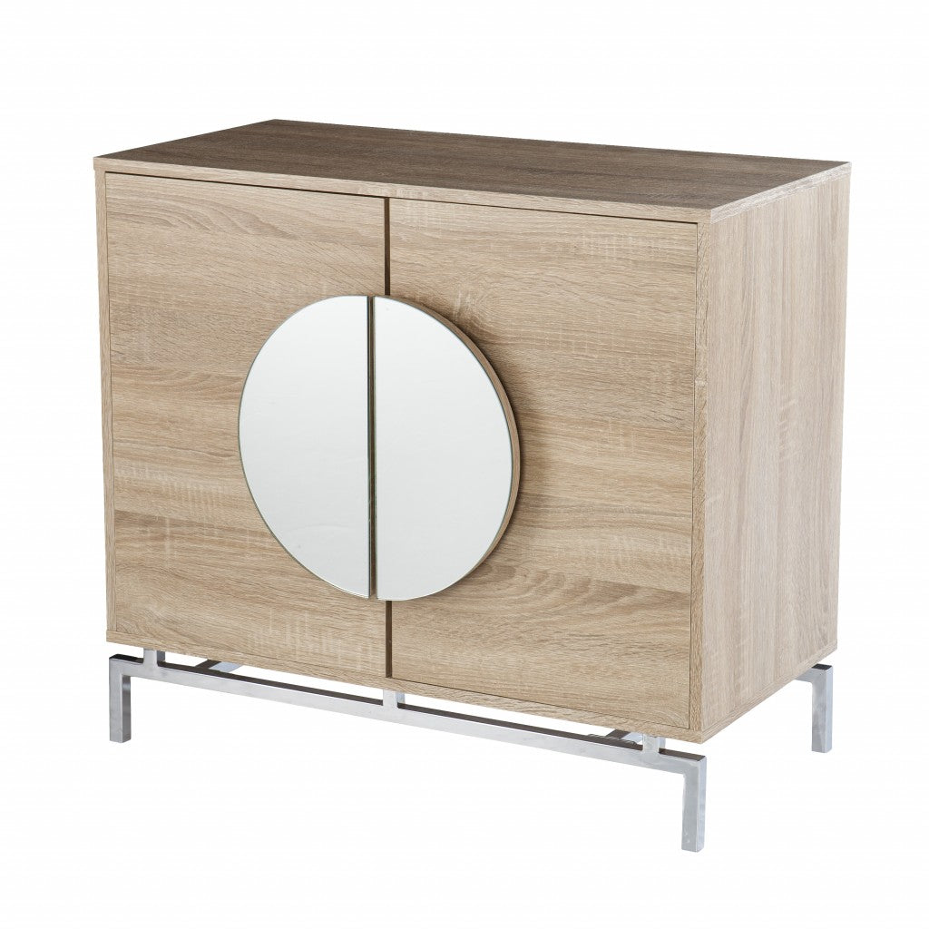 Contemporary Mirrored Circle Double Door Bar Cabinet By Homeroots | Cabinets | Modishstore - 5