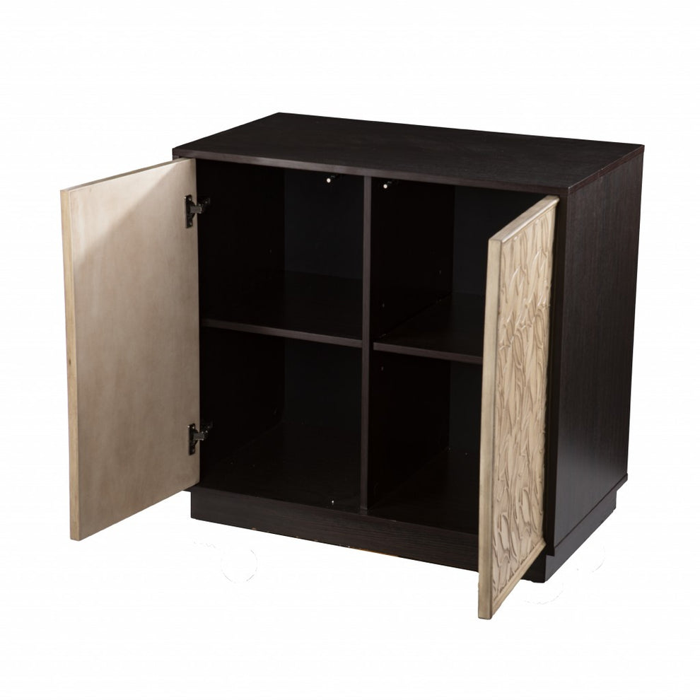 Brown And Cream Sculptural Leaf Accent Storage Cabinet By Homeroots | Cabinets | Modishstore - 6