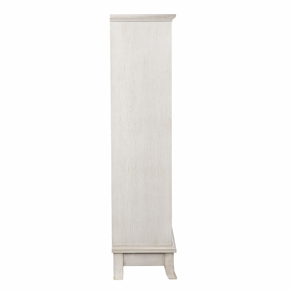 Rustic White Sliding Double Door Accent Cabinet By Homeroots | Cabinets | Modishstore - 3