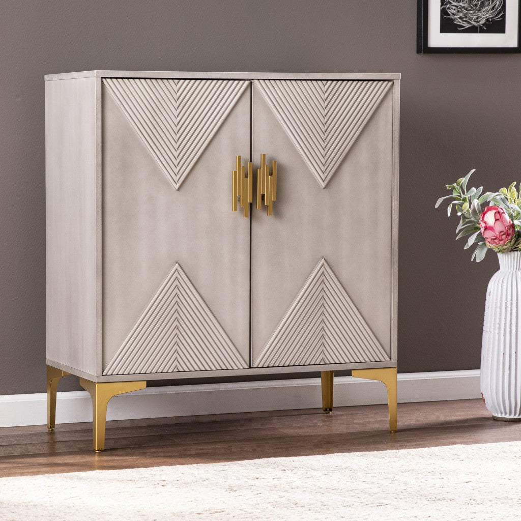 Graywash Textured Geo Contemporary Accent Cabinet By Homeroots | Cabinets | Modishstore