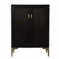 Modern Rustic Black Gold And Faux Rattan Bar Cabinet By Homeroots | Cabinets | Modishstore - 4