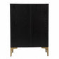 Modern Rustic Black Gold And Faux Rattan Bar Cabinet By Homeroots | Cabinets | Modishstore - 7
