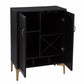Modern Rustic Black Gold And Faux Rattan Bar Cabinet By Homeroots | Cabinets | Modishstore - 9