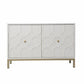White And Gold Moroccan Dynasty Two Door Accent Cabinet By Homeroots | Cabinets | Modishstore - 4